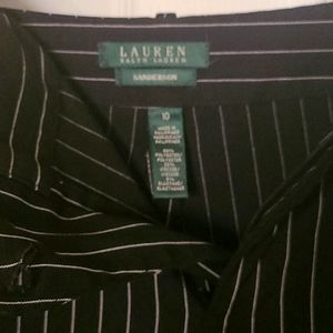 Pin stripped palazzo pants Black